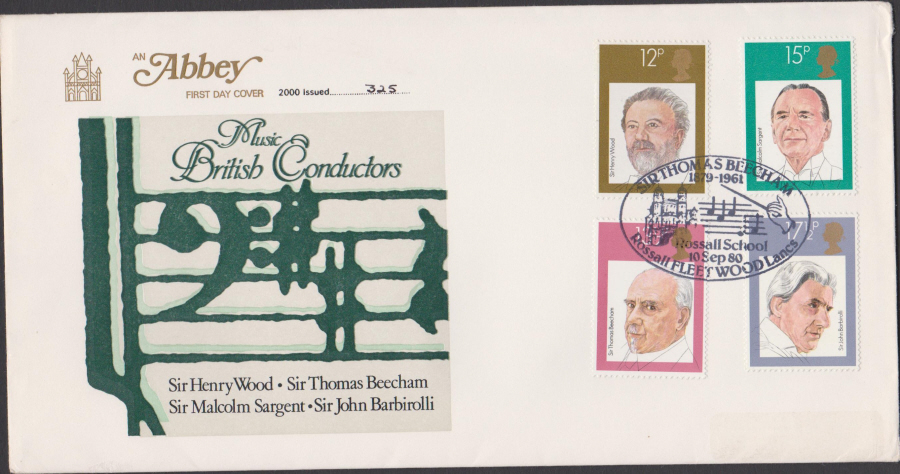 1980 Abbey FDC British Conductors Thomas Beecham Postmark